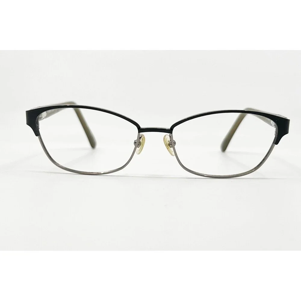 Vera Wang Eyeglass Frames Womens Black Silver Tone Full Rim V337 51-16-135